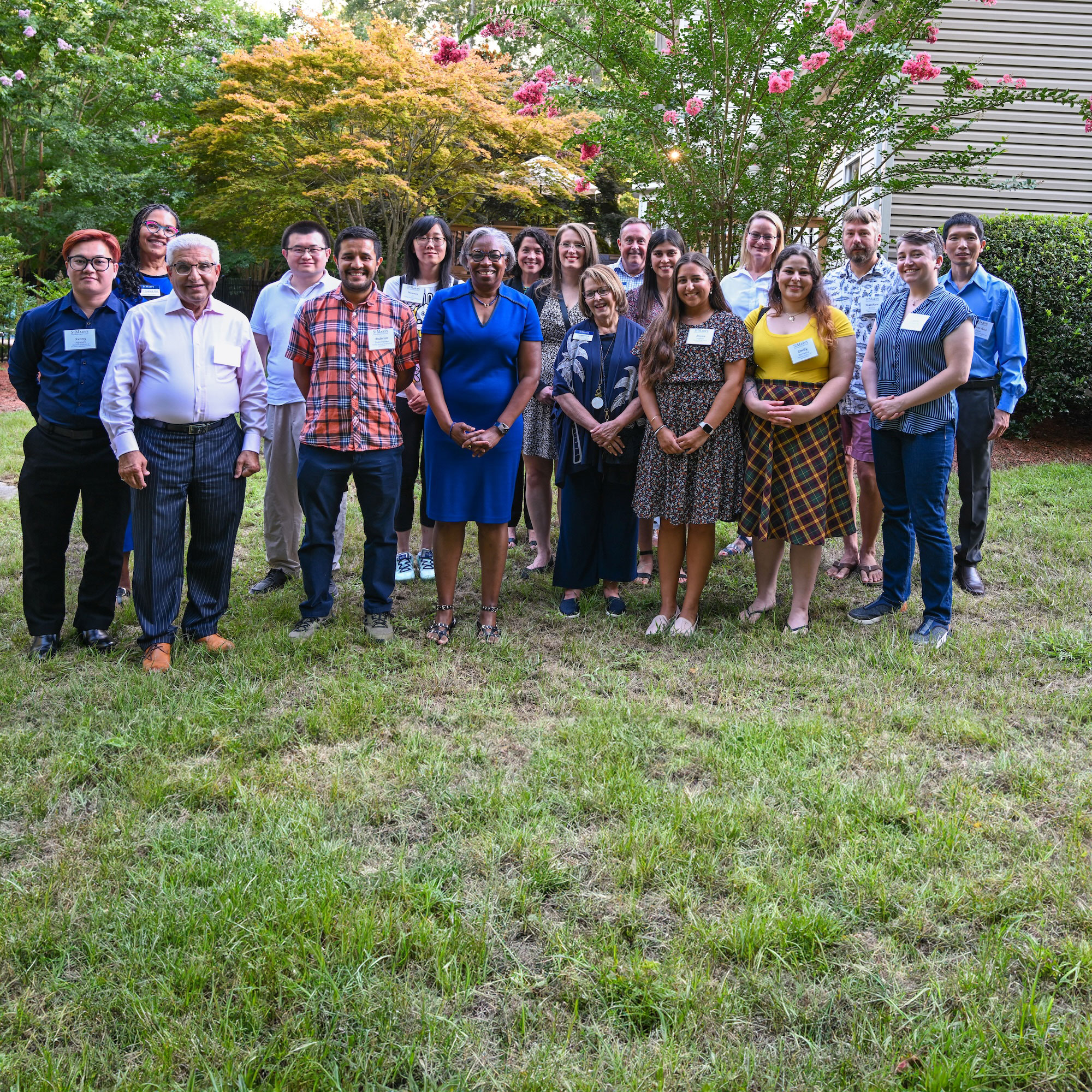 President Jordan in a group photo outside with New Faculty and the Executive Council