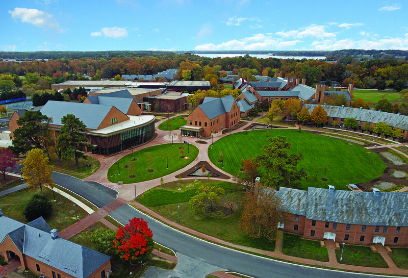 A image showing the newly built beautiful PAC next to our upperclassman housing and Learning Commons